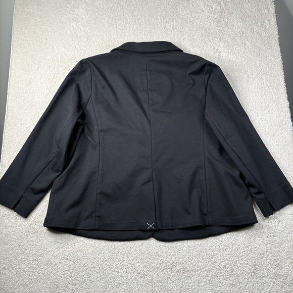 Lands End Two Button Ponte Blazer Women's Size 2X Black Pockets Stretch - Picture 8 of 9